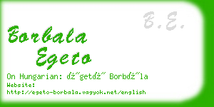 borbala egeto business card